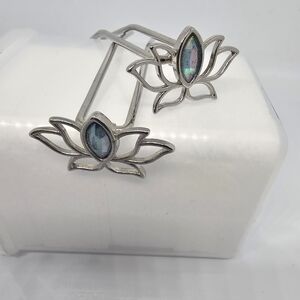 Lila Rose Silver Lotus Hair U-Pins pair.